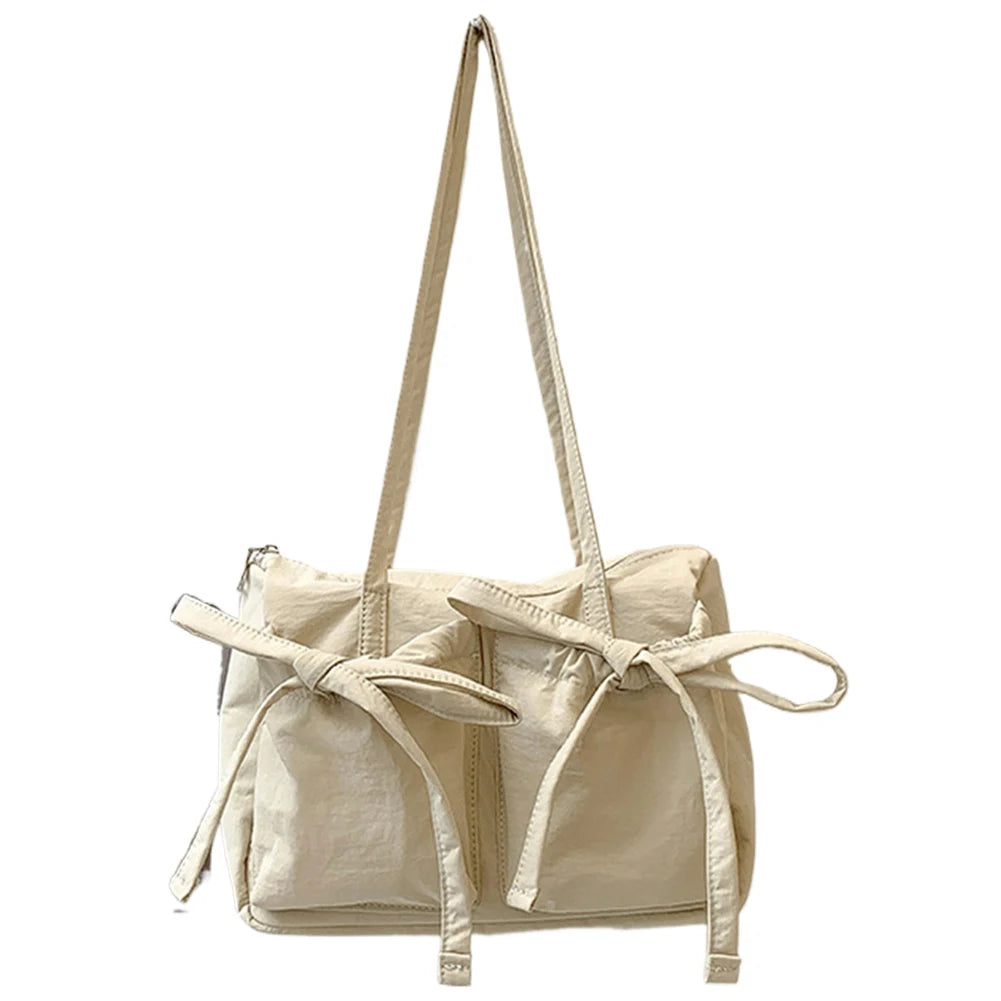 Women Casual Tote Handbag Zipper Closure Fashion Shoulder Purse Solid Color Simple Shopping Bag Girls Outdoor Daily Bag