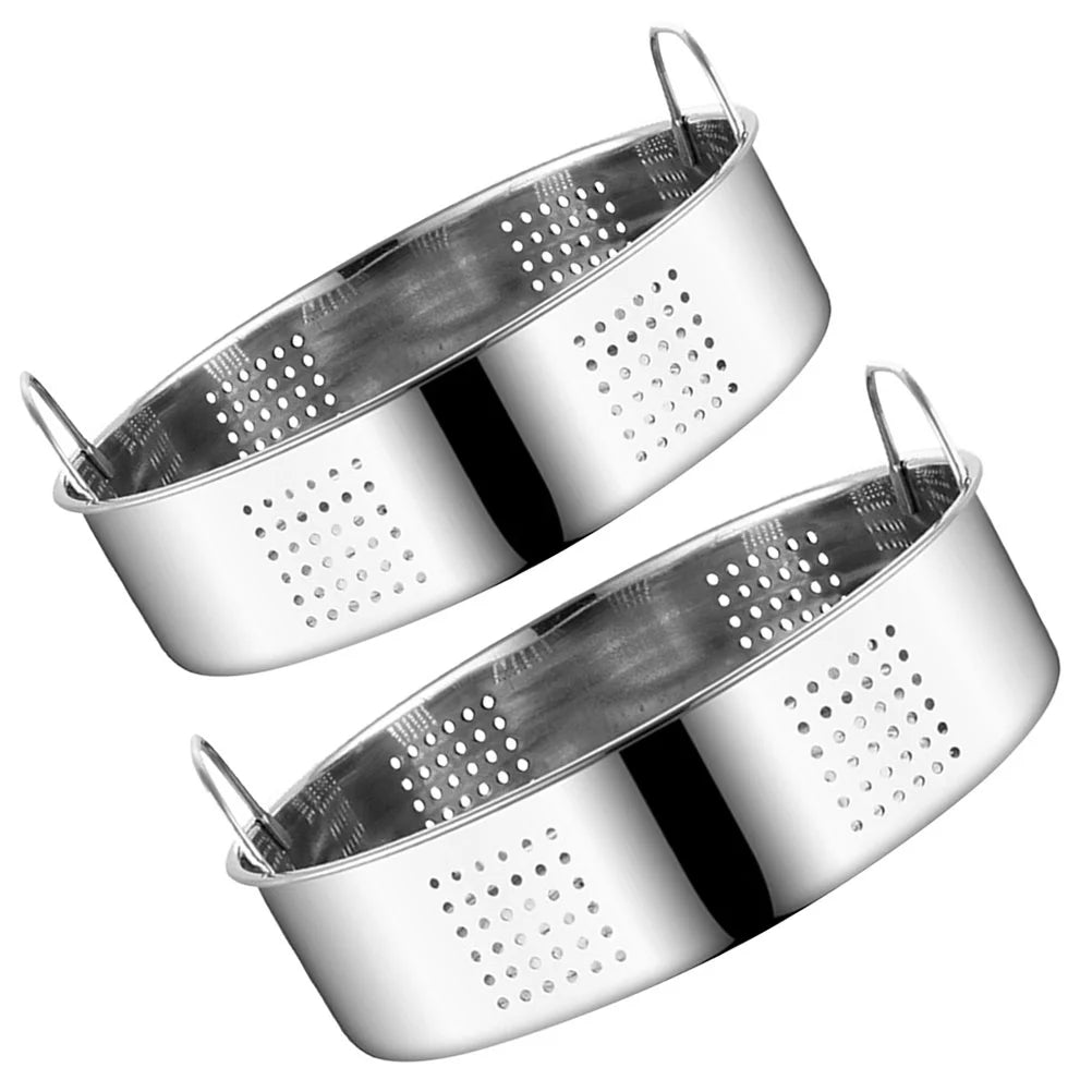 2 Pcs Pressure Cooker Steamer Steaming Basket Plate Rice -in for Pot Silver Rack Cookware