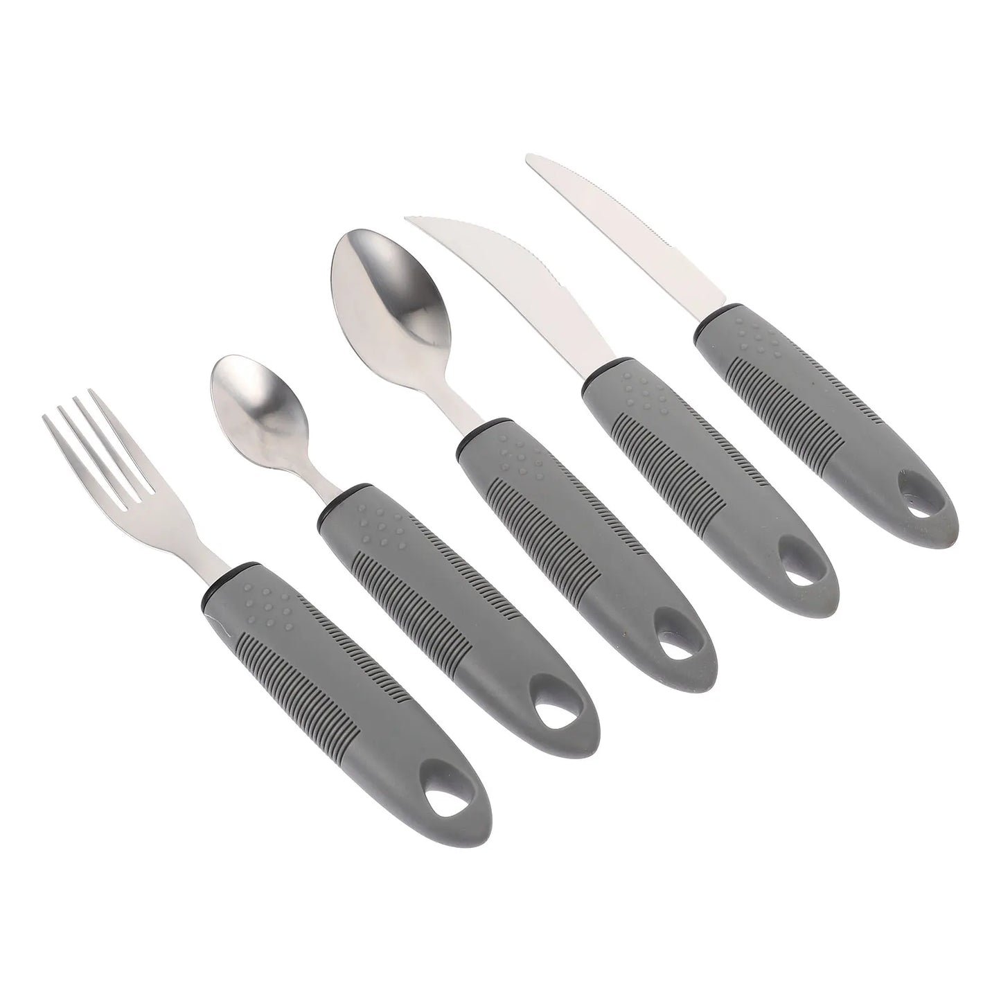 Elderly Utensils Adaptive Built Cutlery Up Bendable Spoon Handicapped People Fork Elderly set Parkinsons Non Handle Silverware