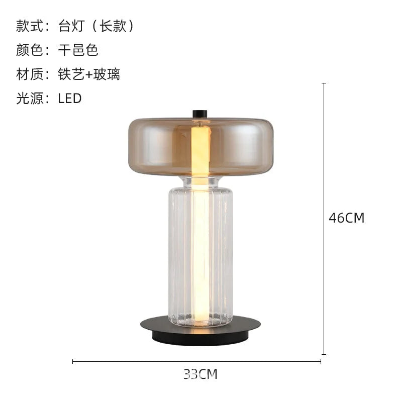 Nordic Simple LED Table Lamp Glass  Bar Cafe Office Dining Living Room Home Decor Lighting Fixture Table Lamps for Bedroom