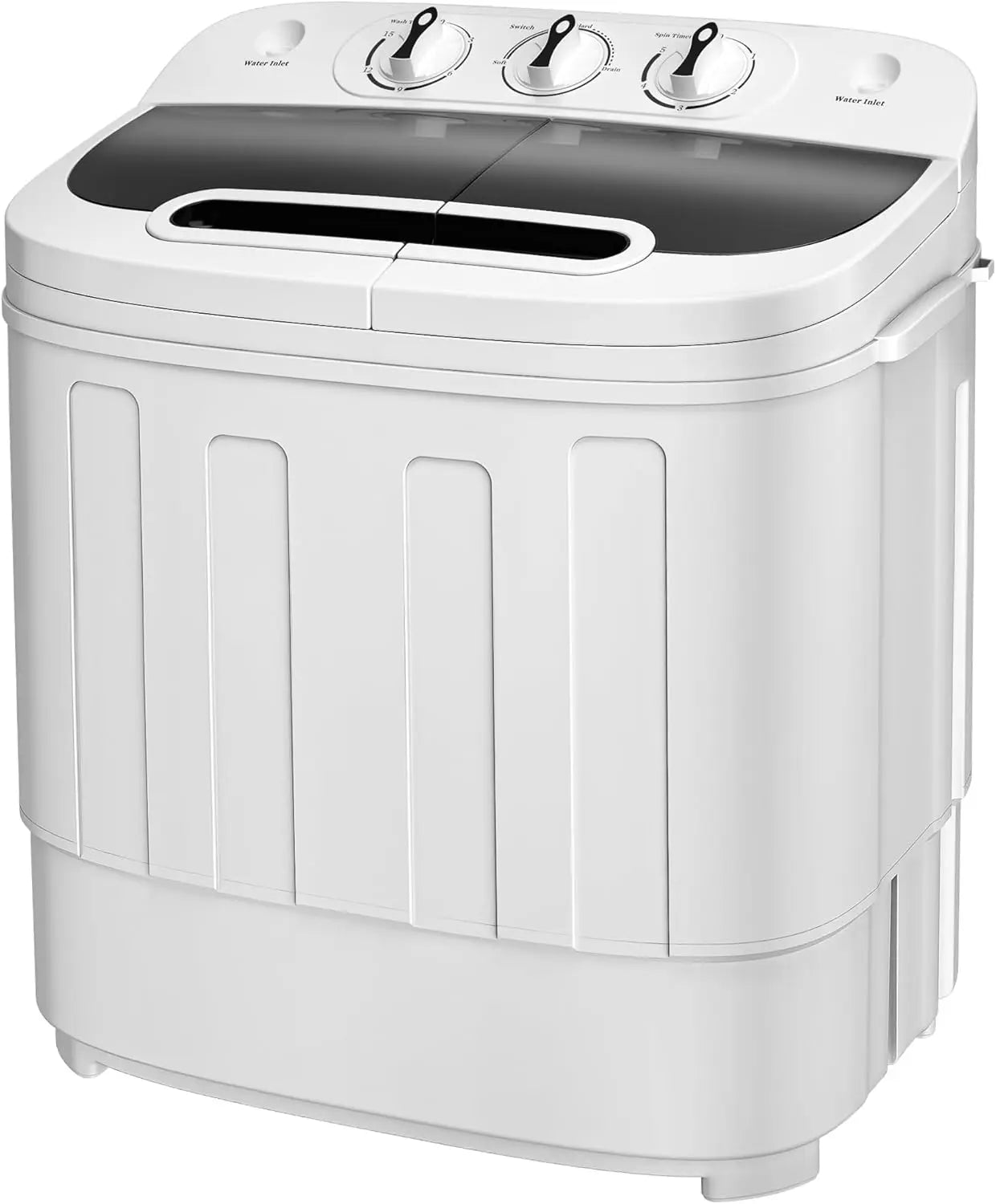 Compact Mini Twin Tub Washing Machine 13lbs Capacity Portable Washer Wash and Spin Cycle Combo,Built-in Gravity Drain