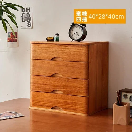 Multi-Layer Wooden Desktop Storage Boxes, Solid Wood Drawer File Organizer, Computer Heightened Rack, Office Storage Cabinet.