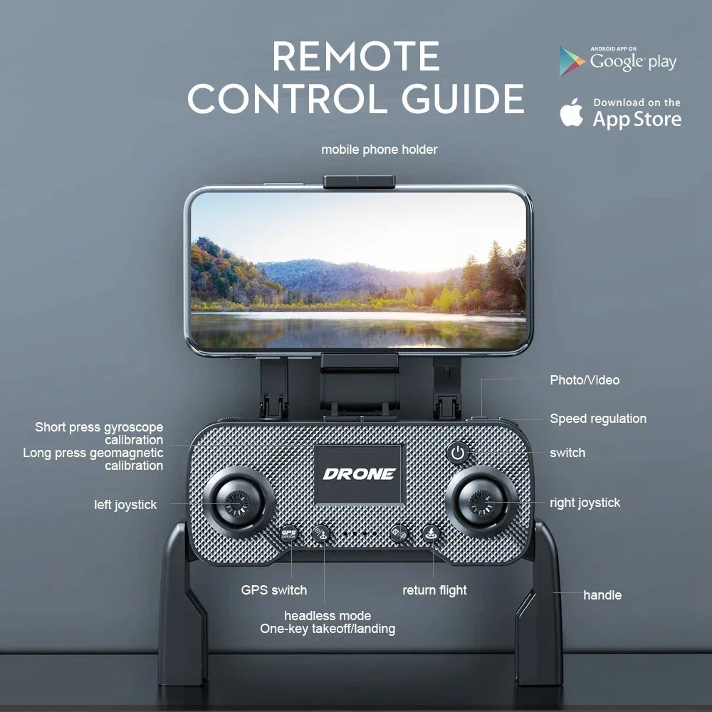 S6S Mini GPS Drone 4K Professional Dual HD EIS Camera Light Flow 5G WIFI Brushless Folding 360 Quadcopter RC Helicopter Toys