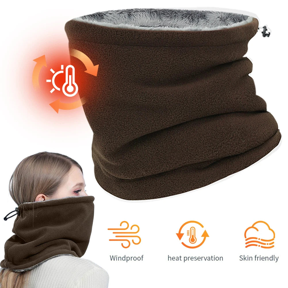 Men Women Winter Neck Warmer Windproof Cold Weather Scarf Fleece Fashion Soft Face Scarf Mask for Skiing Cycling Outdoor Sports