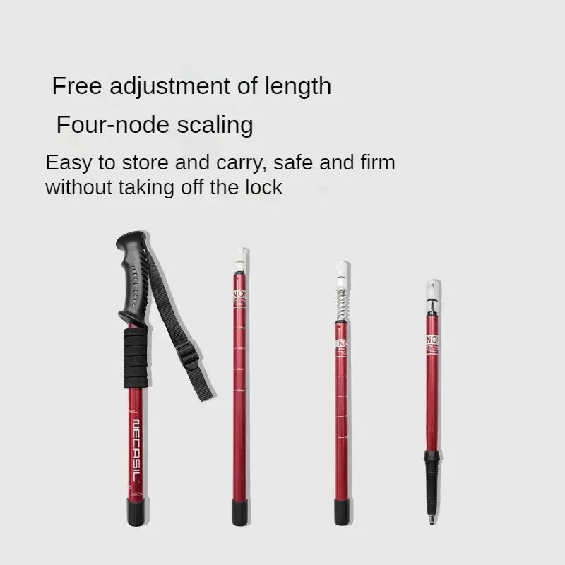 1-pack aluminum alloy telescopic trekking poles ultra-light shock-absorbing walking poles trekking poles