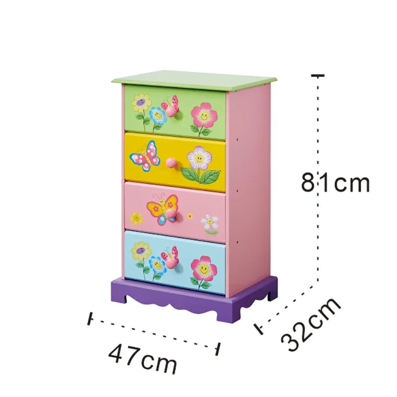 Living room kids room organizer storage chest of drawers wooden cabinet for kids