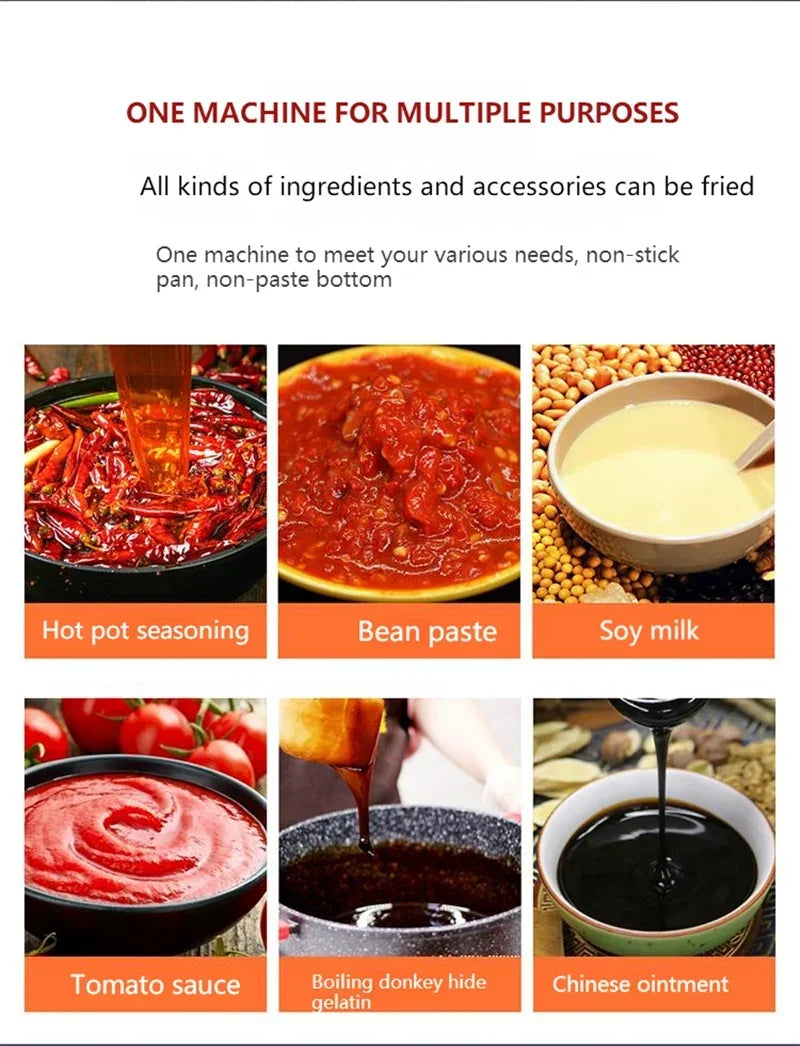 Fully Automatic Commercial Blender Stir Fry Pan Stainless Steel Barrel Non Stick Pan Increase Capacity Frying Machine Boil Sauce