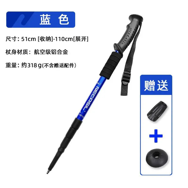 Lighten Up Folding Trekking Poles Carbon Fiber Ultralight Quick Lock Walking Stick Hiking Running Nordic Walking Polehiking stic