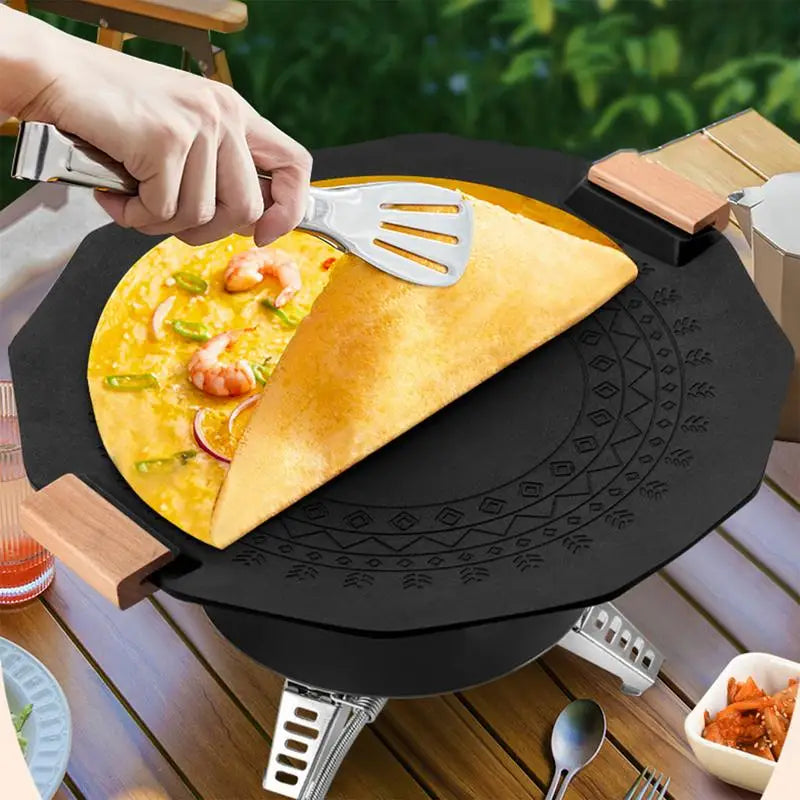 35cm Korean Nonstick Frying Pan Outdoor BBQ Plate Camping Grill Pan Multifunctional Barbecue Grill Pan Frying Pan Fried Steak