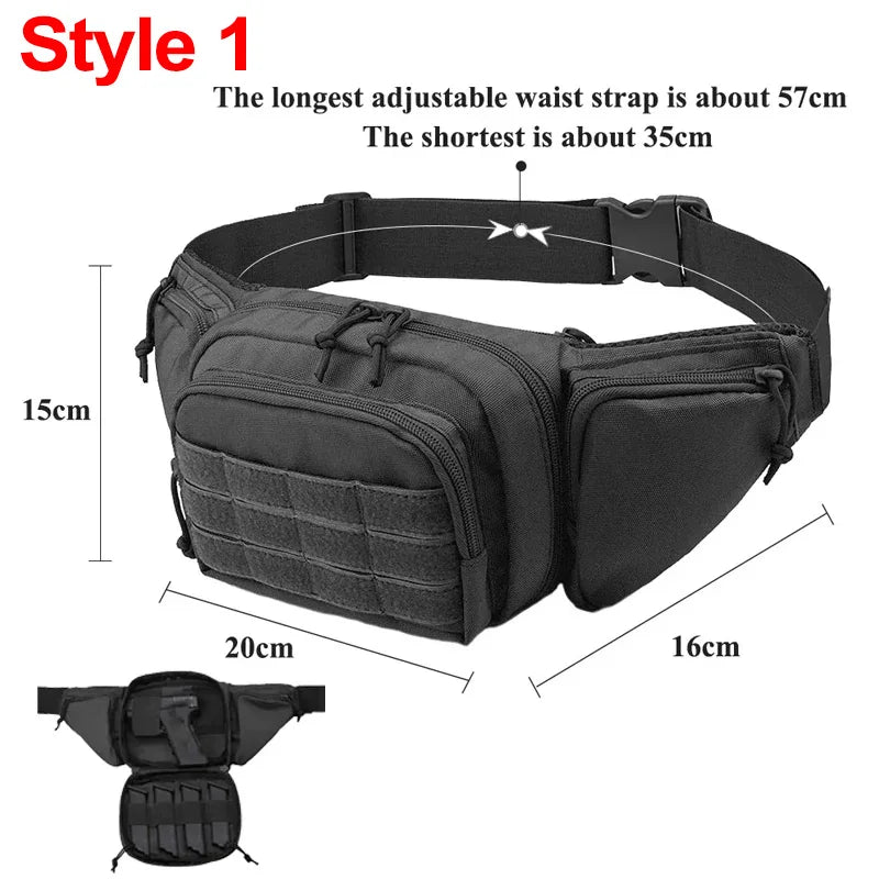 Hunting Gun Holster Bag Waist Chest Outdoor Tactical Camping Shoulder Sling Gun Waist Shoulder Fishing Riding Bike Fanny Pack