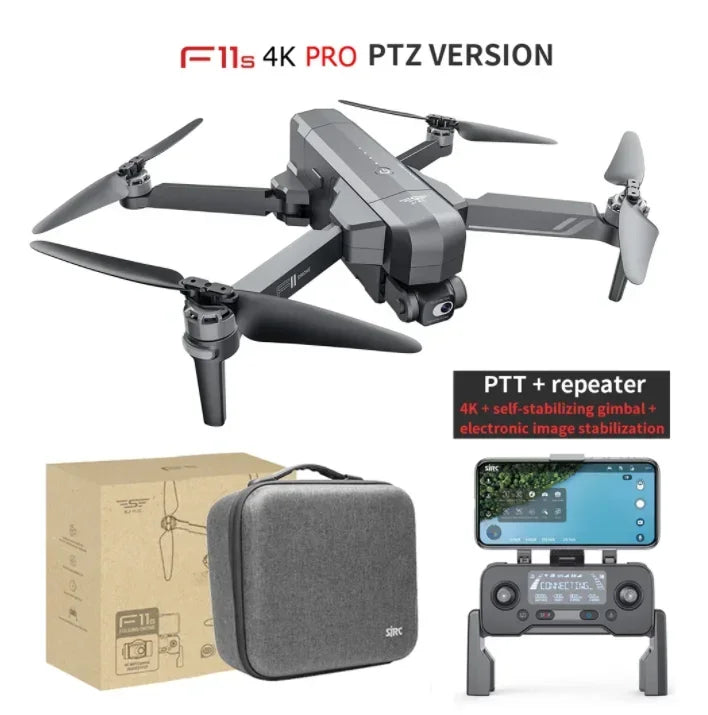 SJRC F11s 4k Pro Drone Profesional Quadcopter with Camera 2-Axis anti-shake Gimba  5G Wifi FPV Flight 3Km Helicopter