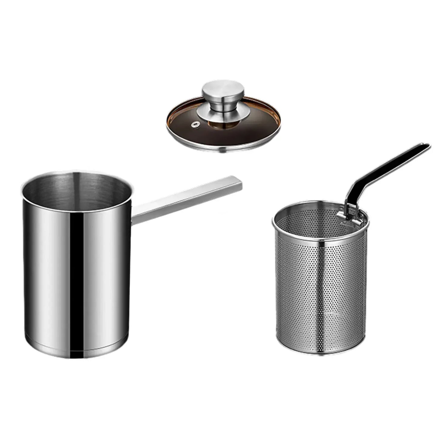 304 Stainless Steel Oil Fryer Household Small Fryer With Filter Raised /Deepened Fuel-Efficient Tianfu Luo Pot Deep Frying Pot
