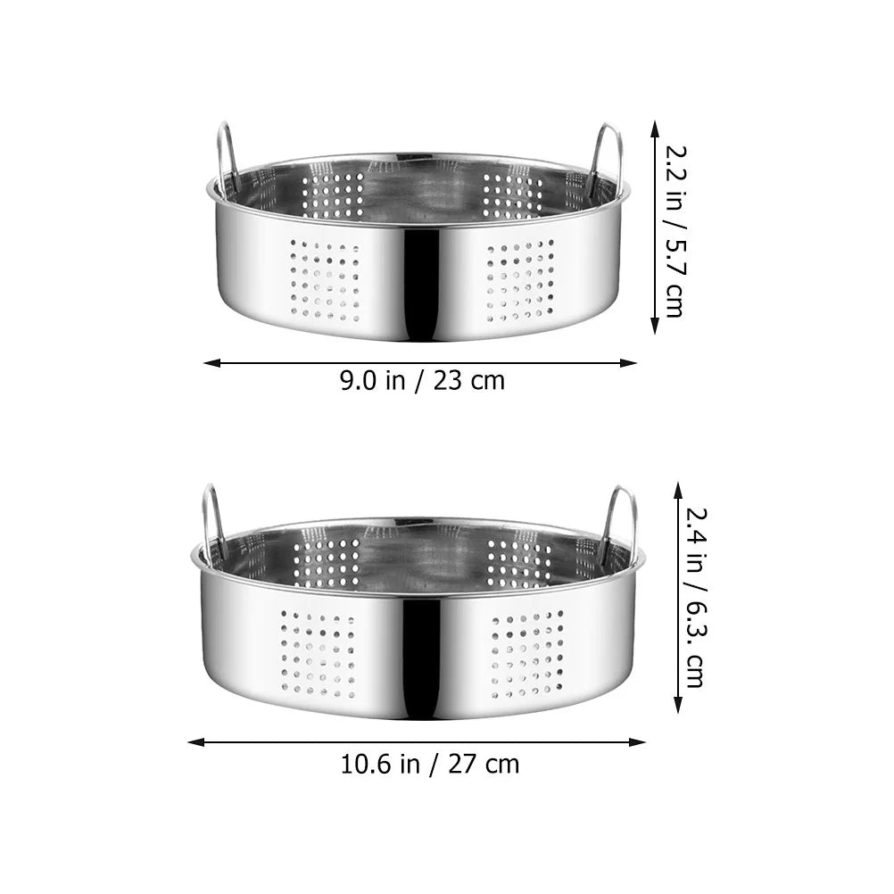 2 Pcs Pressure Cooker Steamer Steaming Basket Plate Rice -in for Pot Silver Rack Cookware