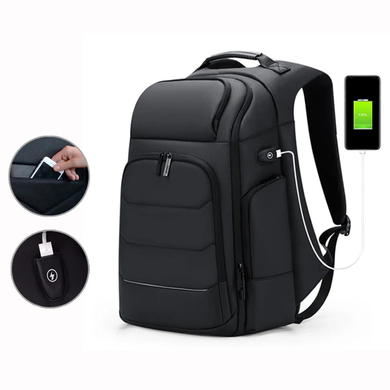 Waterproof Backpacks USB Charging School Bag Fit 15.6 Inch Laptop Men Backpack High CapacityTravel with Thermal Bag Backpack