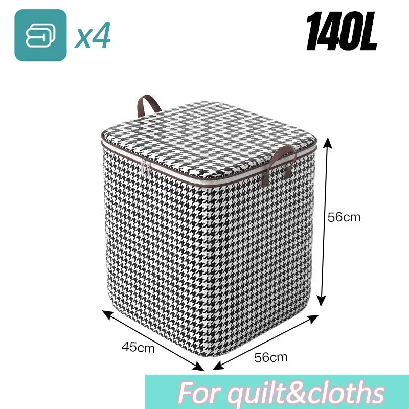 Quilt Storage Box Dustproof Organizers Non-Woven Wardrobe Space Saving Bag House-Moving Bedding Box Travel Storage Organization