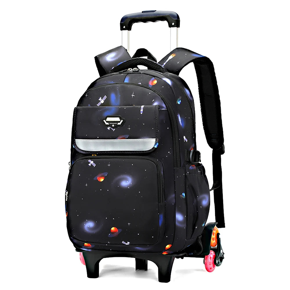 School Bags Trolley Children Mochilas Kids Backpacks With Wheel Trolley Luggage Girls princess backpack Backbag kids Schoolbag