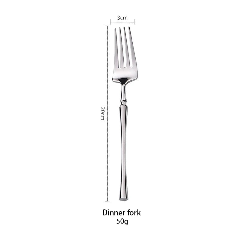 AJOYOUS Cutlery Set Stainless Steel Mirror Flatware Luxury Silverware Set Dessert Fork Tea Spoon Knife Dinnerware Kitchen