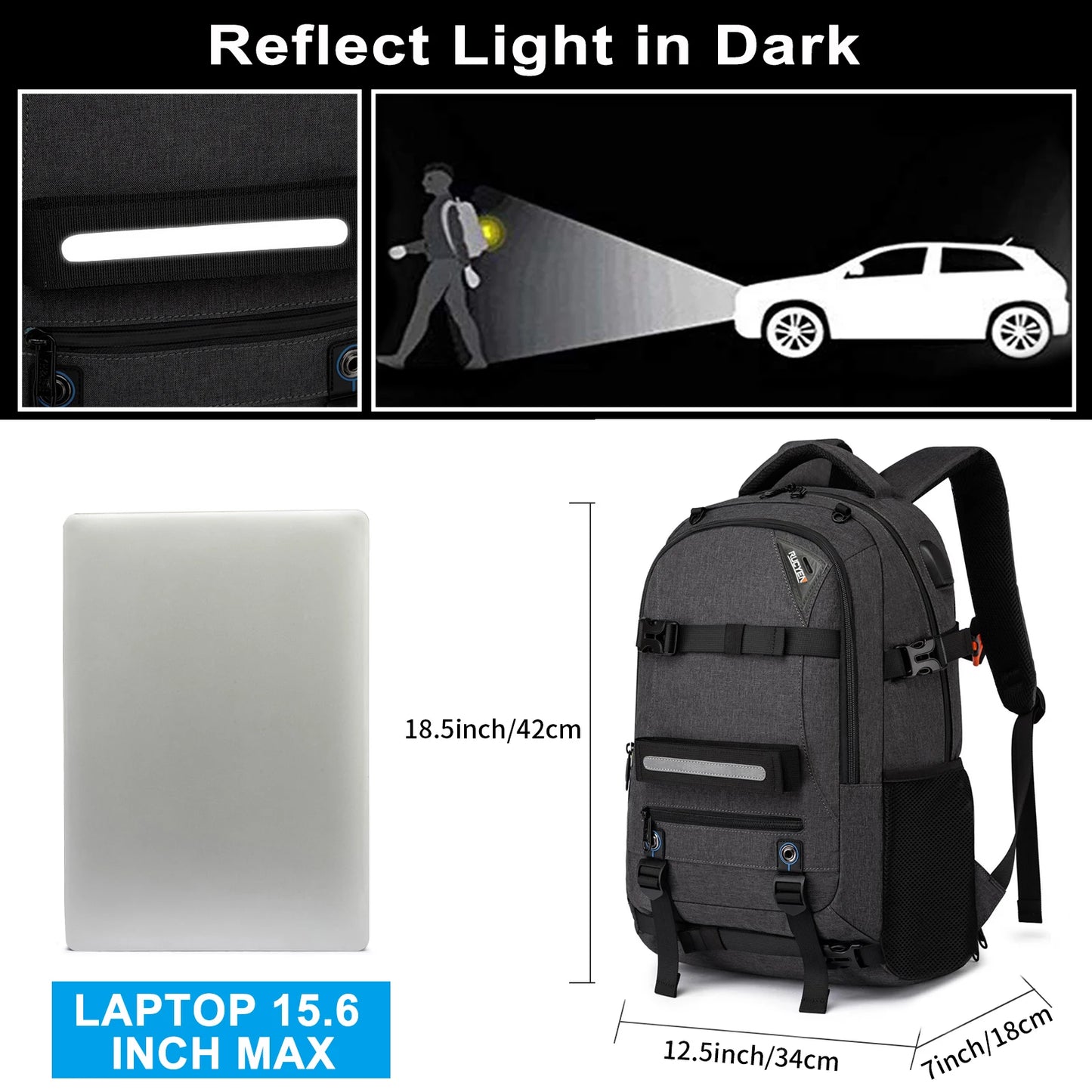 Sports Skateboard Backpack RFID Anti-Theft Lock USB Charging Waterproof Laptop Backpack Large Capacity Basketball Storage Bag