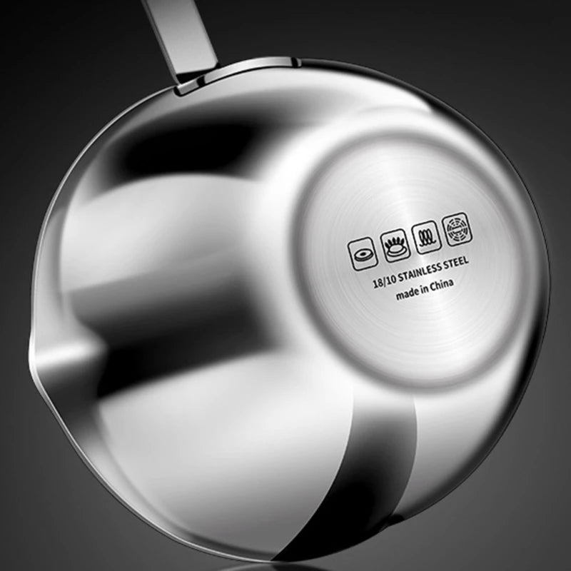 Long Handle Cooking Saucepan Small Soup Pot Flat Bottom Frying Pot Cookware Dropship