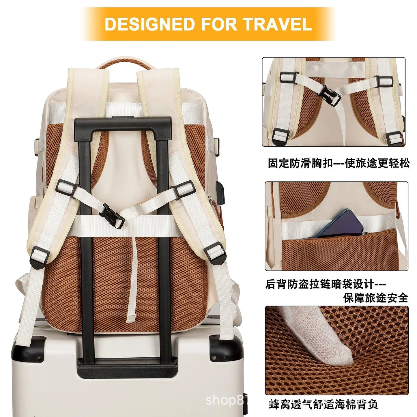 Travel Backpack 40x20x30 Cabin Plane Waterproof Expandable Weekender Laptop With USB Port Ryanair Carry-On Women Men Backpack