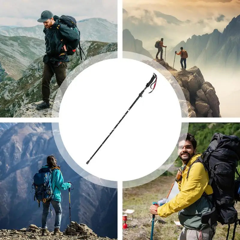 Trekking Poles Colorful Aluminum Alloy Poles For Trekking Ultralight Folding Walking Sticks Hiking Gear For Backpacking Camping