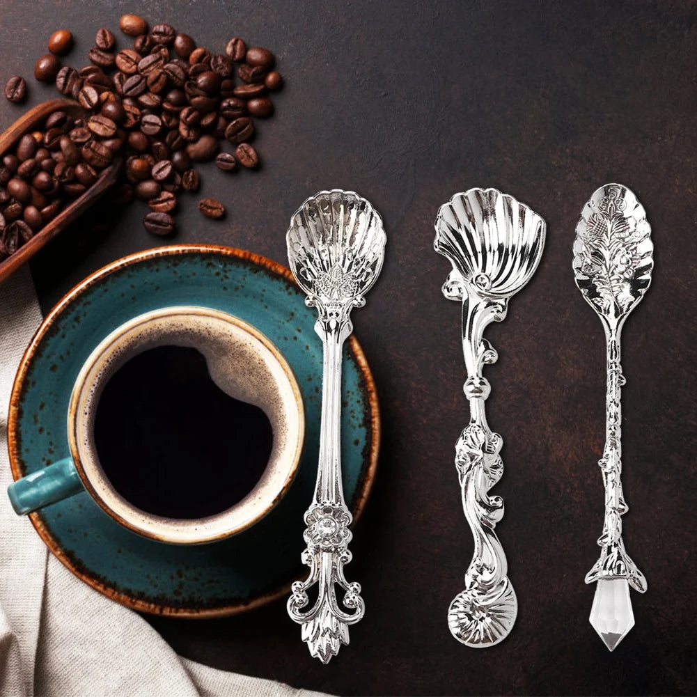 Vintage Style Cutlery Coffee Spoon Dessert Spoon Teaspoon Kitchen Tableware Kitchen Gadgets Cutlery