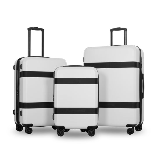 3 Pieces Luggage Sets Expandable Hardside Suitcases Set with Spinner Wheels and TSA Lock (20"/24"/28")