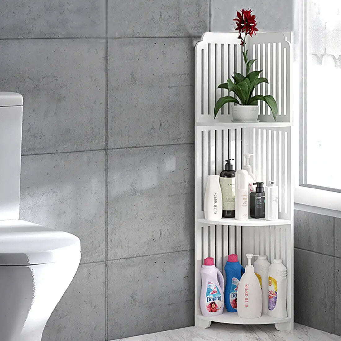 3 Tier Corner Bath Shelf Shower Caddy Storage Rack Unit Organiser Stand White US