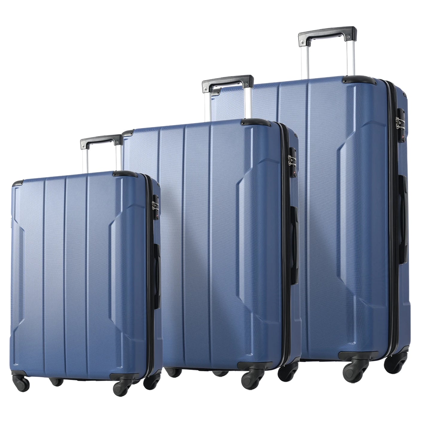 3 PCS ABS Rolling Luggage with Spinner Wheels 24'' 28'' Expandable Travel Suitcase TSA Approved Lock 3-level Telescopic Handle