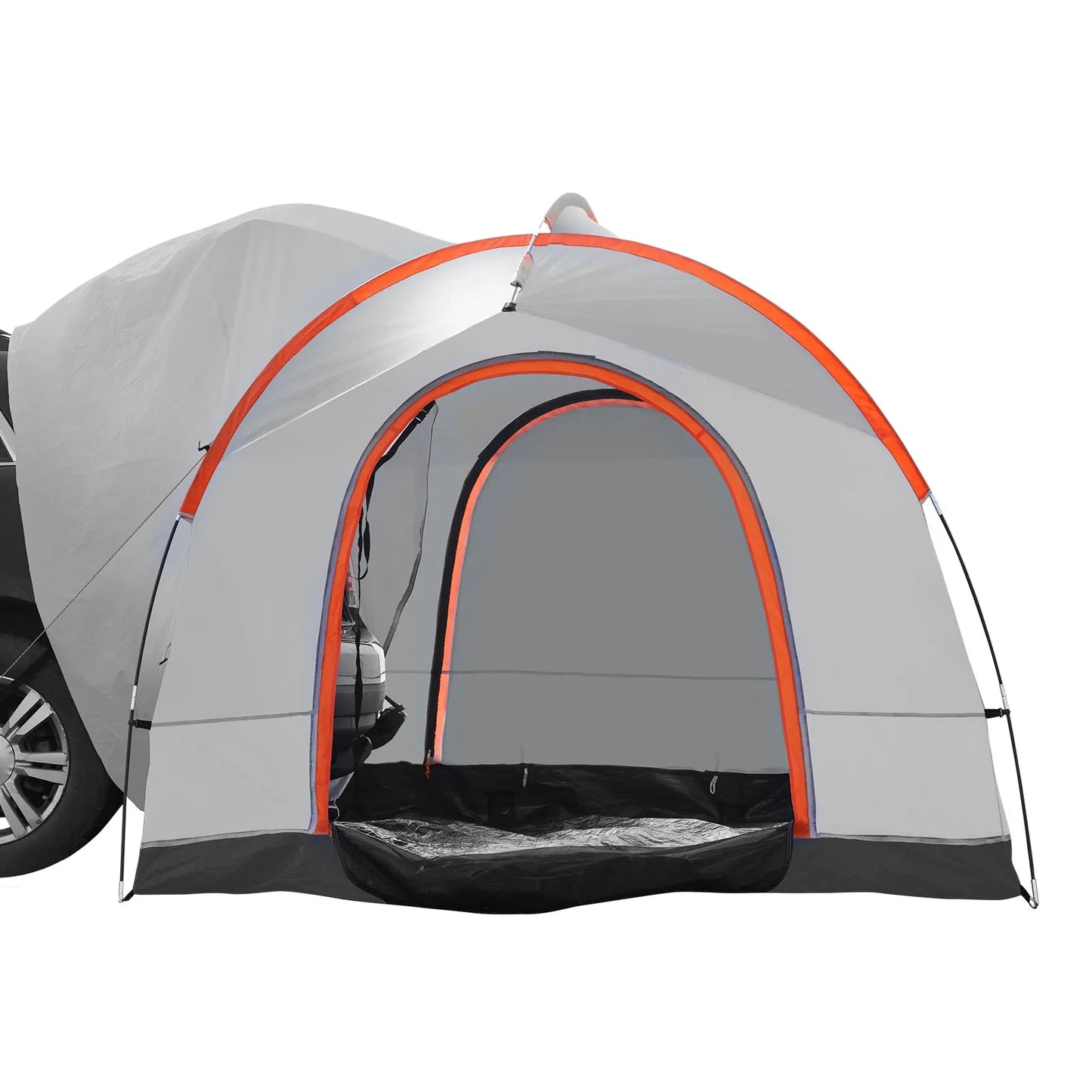 VEVOR Outdoor Camping Tent 8"-8" SUV Tent w/Rain Layer PU2000mm Double Layer Camping Tent Fit 6-8 Person for Van Hatch Tailgate