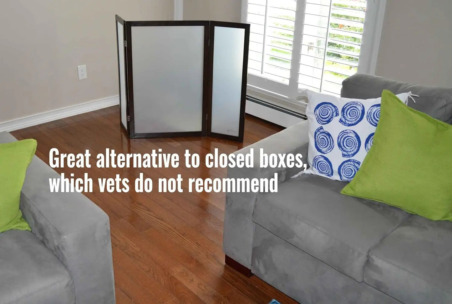 Privacy Screen Cat Litter Box Furniture, 48"L x 0.6"W x 36"H, Walnut Brown