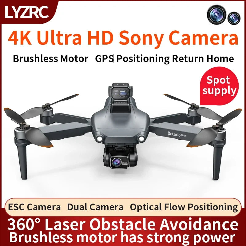 LYZRC L600 Pro Drone Foldable Long Range With 4K HD Camera And GPS 5G Wifi Fpv RC Quadcopter Folding Aircraft L600Pro Drone