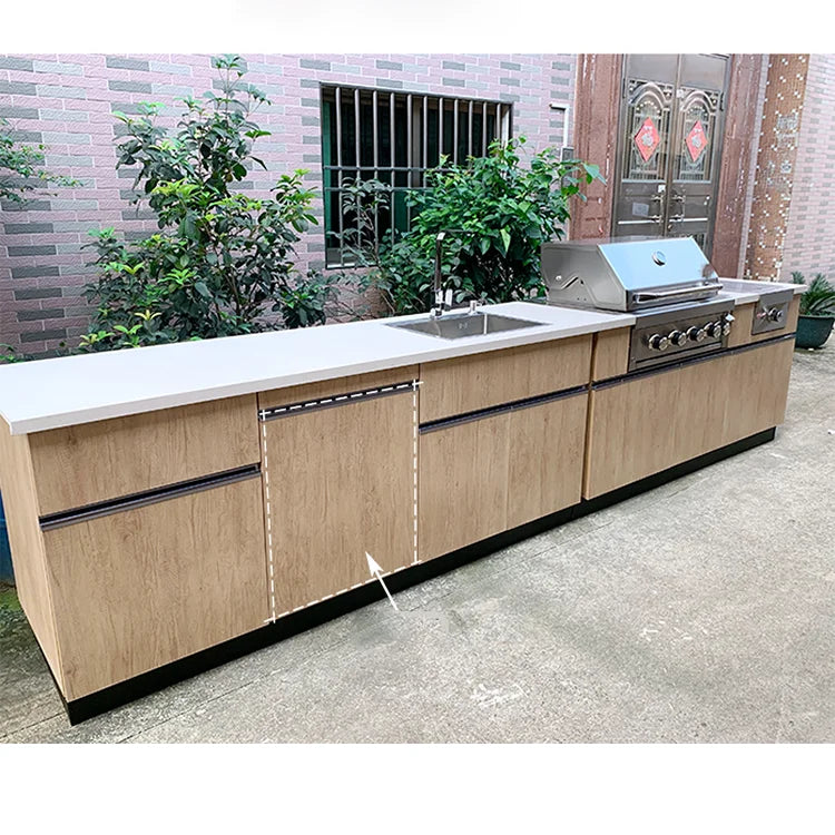 For High End 304 Stainless Steel Table Top Outdoor Kitchen Island BBQ Grill with Sink for Home Use