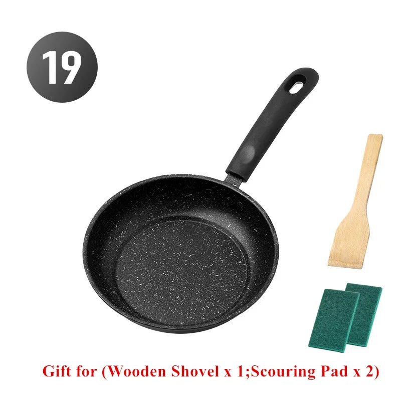 Medical Stone Non-Stick Frying Pan, Household Pan, Non-Oil Smoke Pancake Pan, Fried Steak Gas Stove, Induction Cooker, Cookware
