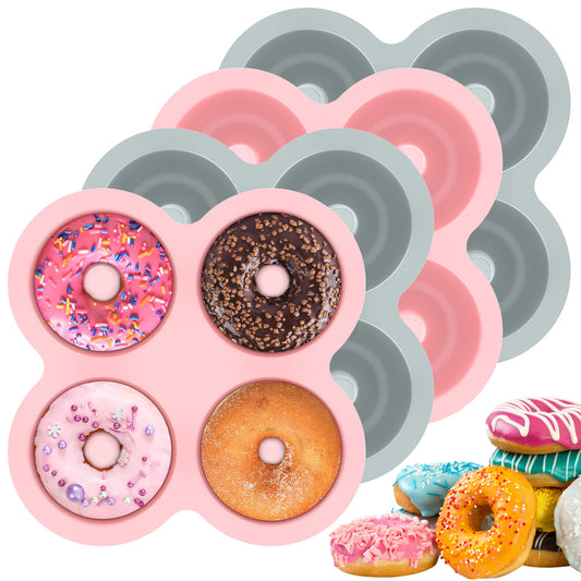 20/4pc Donut Mold Silicone Baking Pan Non-Stick Baking Pastry Chocolate Cake Dessert Tray Kitchen DIY Bagels Muffins Donut Mould