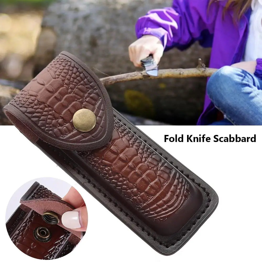 Pocket Hunt Outdoor Equipment Leather Sheath Holder Camp Outdoor Carry Flashlight Case Belt Loop Case Fold Knife Tool