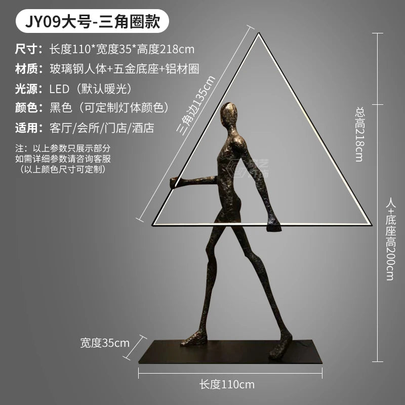 Humanoid Art Sculpture Fall Floor Lamp Living Room Light Luxury Design Sense Modern Creative Modeling Floor Lamp