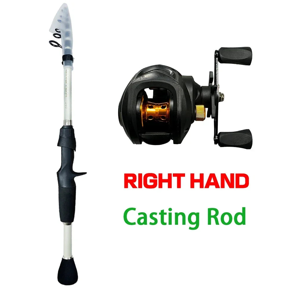 Telescopic Lure Fishing Rods High Quality 1.6m-2.4m Carbon Fiber Spinning Casting Fishing Jig Baitcasting Rod Mini Travel Pesca
