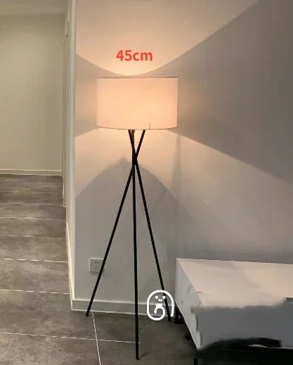 Fabric Led E27 Floor Lamp for Living Room Tripod Design Sofa Side Standing Lamps Bedroom Remote Control Dim Bedside Lights