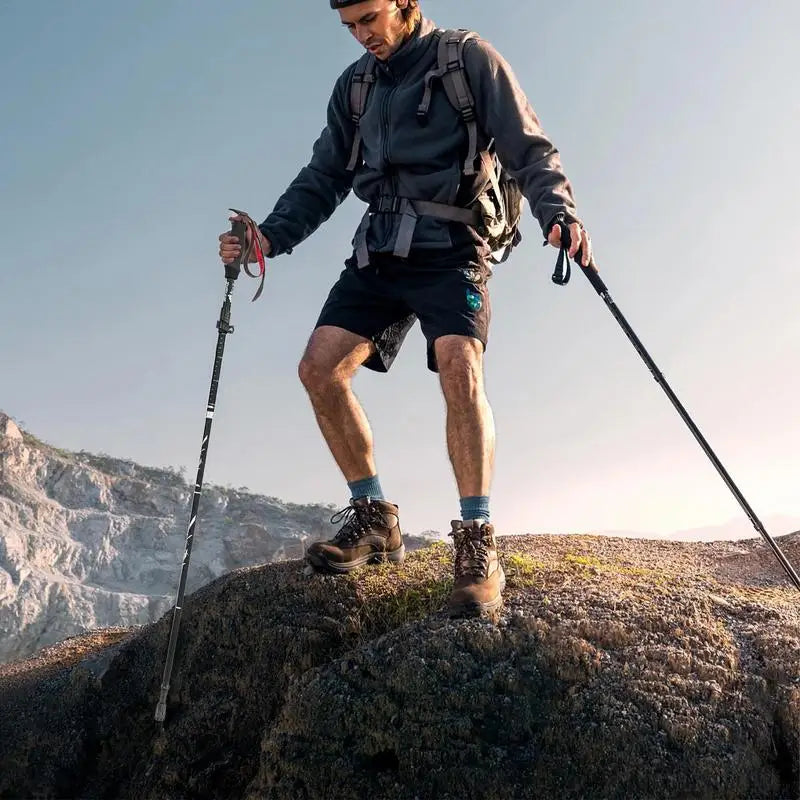 Trekking Poles Colorful Aluminum Alloy Poles For Trekking Ultralight Folding Walking Sticks Hiking Gear For Backpacking Camping