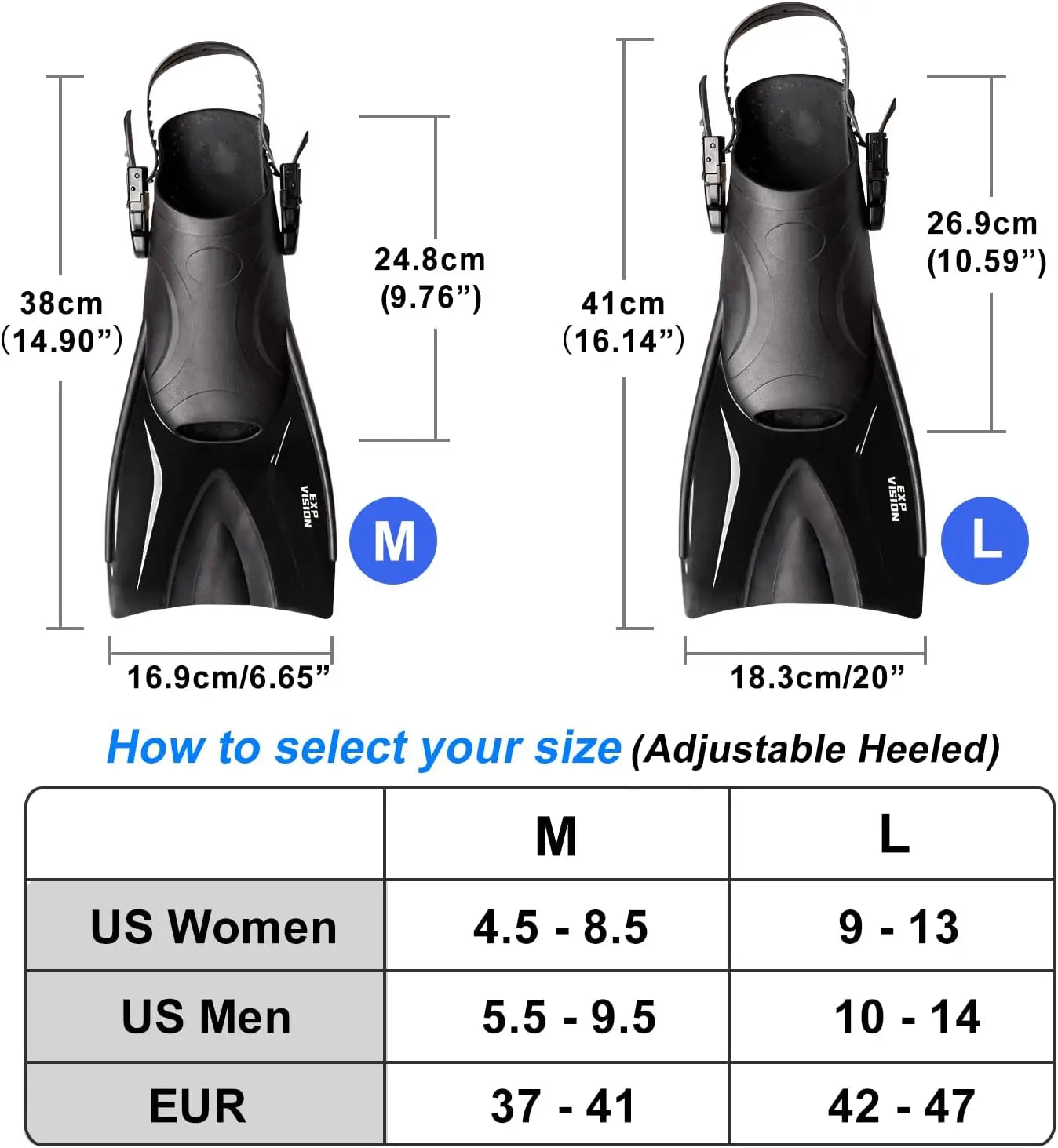Diving Mask Fin Snorkel Set for Adults, Panoramic Diving Mask, Dry Top Snorkel and Dive Flippers Kit with Travel Bag