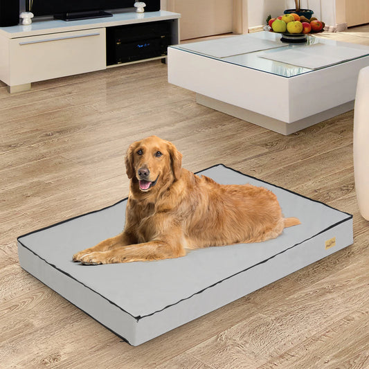 Dog Pet Sleeping Bed Waterproof Rectangle Sponge Foam Pet Bedding with Washable Cover for Medium n Large Dogs