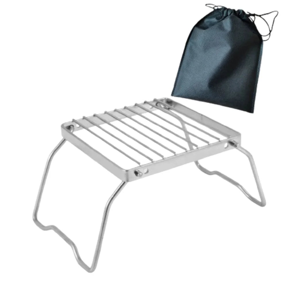 Portable Mini BBQ Grill Rack Adjustable Outdoor Stainless Steel BBQ Grill Durable Corrosion Resistan Grill Burn-er Stand