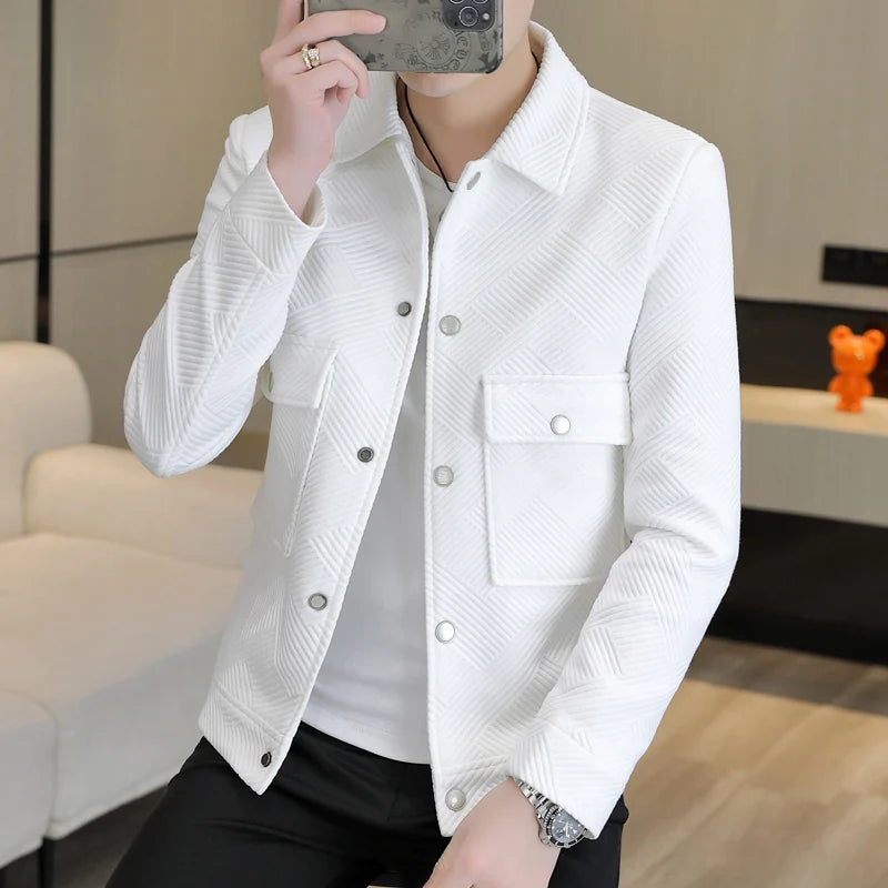 Autumn Korean Fashion Men's Jacket Slim Fit Long Sleeve Casual Business Outwear Windproof Social Streetwear Coats men clothing