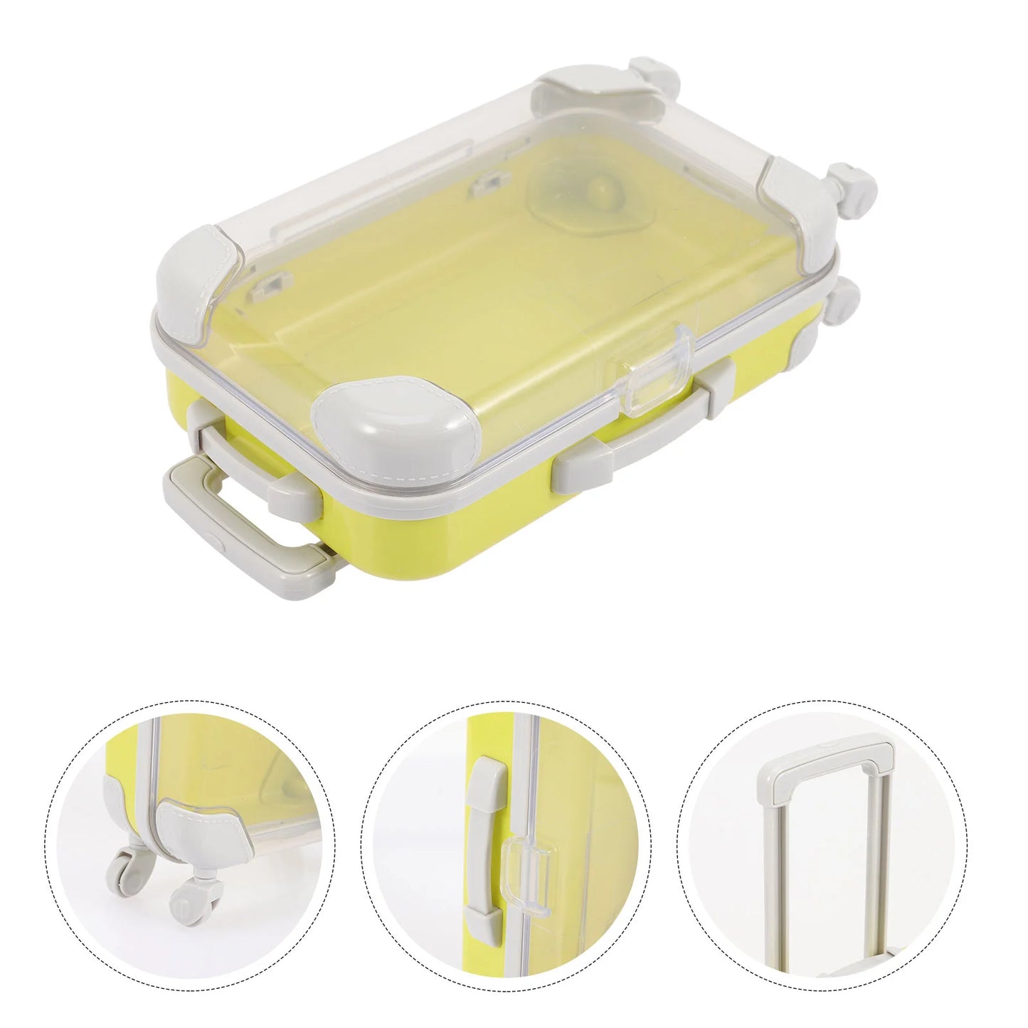 Mini Trolley Case Girls Toys Rolling Suitcase Luggage for Play Room Plastic Decor Baby Dolls