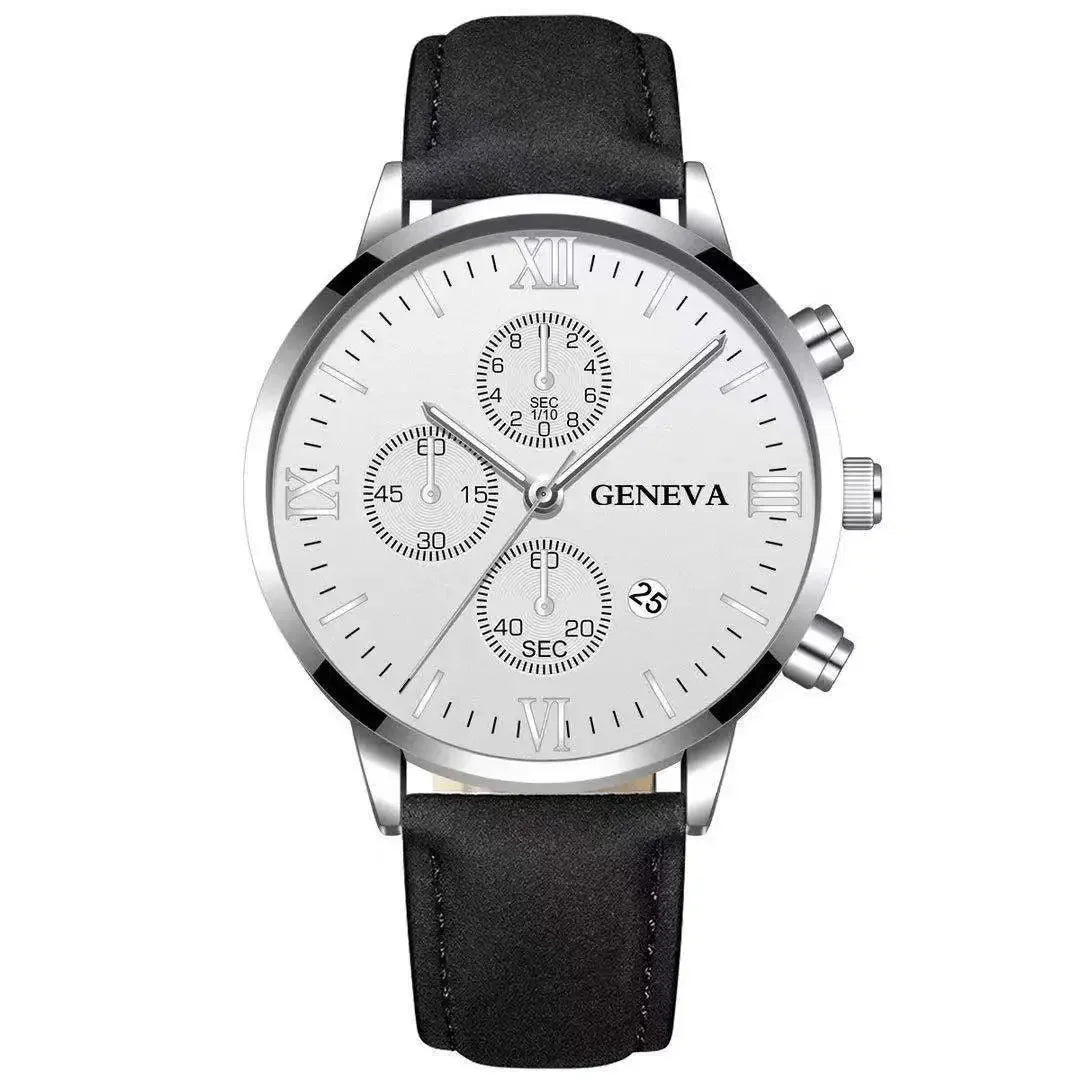 1PC Black Quartz Watch Men Roman Dial Watch Fashion Round Date Quartz Watch for Sports Relogios Masculino Relojes Para Hombres