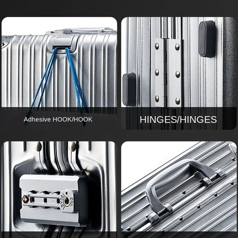Aluminum Suitcase Metal Luggage 20/22/28/30 Inch Carry-on Travel Bags Trip Cabin Password Trolley Case Travel Wheeled Suitcases