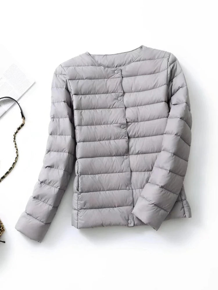 NewBang Matt Fabric Light Jacket Female Ultra Light Down Jacket Women Slim Windbreaker Without Collar Lightweight Warm Coat