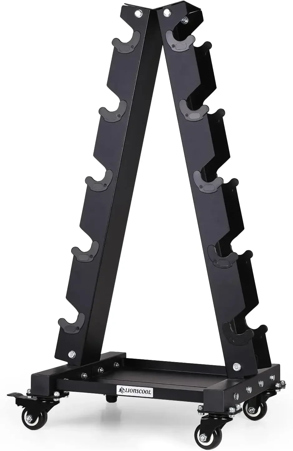 Premium Solid Steel Dumbbell Rack Stand Only, A-Frame Portable Weight Storage Organizer with Optional Tray and Wheels, Perfect f