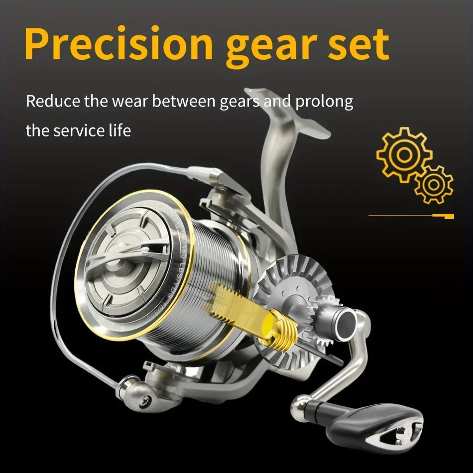Long Shot Jigging Spinning Reel 8000/9000/10000/12000/14000 Series, 17+1BB Surf Fishing Reels, 55lb Max Drag, Saltwater Big Reel